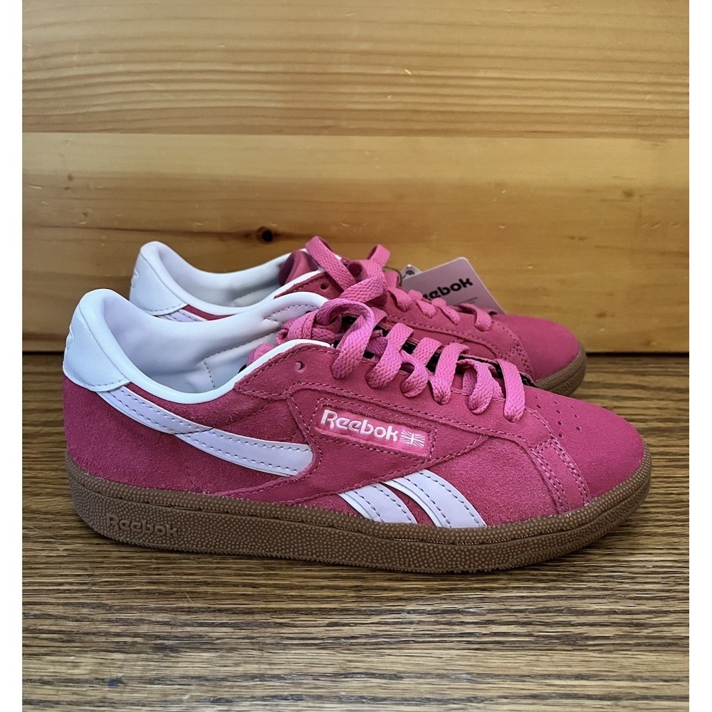 NWT Reebok Club C Grounds UK Pink Women Casual Tennis Shoes Size 6 100221372